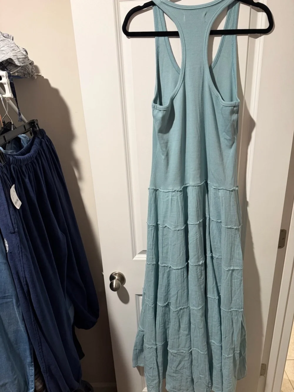 Free People Light Blue Tiered Maxi Dress 🔥 Size XL - Picture 5 of 5